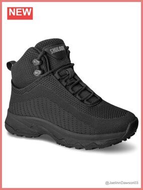 Non Slip Work Boots Womens Mid High Ankle Support Slip Resistant Kitchen Shoes